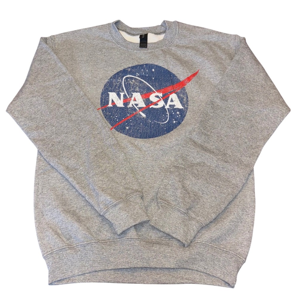 Gildan NASA‎ Logo Graphic Crewneck Sweatshirt | Grey Heavy Blend | Size Small